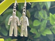 HAZMAT SUIT EARRINGS charm silver plated goth kawaii gift for her cool 