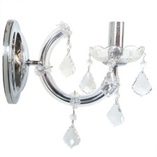Litecraft Marie Therese Wall Light Candle 1 Arm E14 - Polished Chrome Clearance 