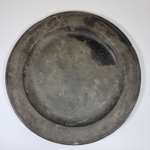Antique 18thc pewter charger - antique,