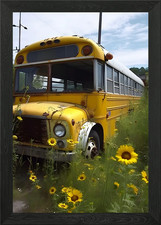 Old school bus framed - bus,