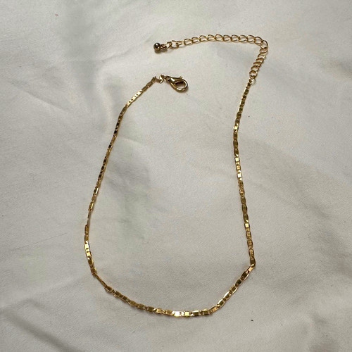 Gold tone box chain necklace - tone,