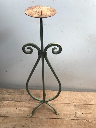 Vintage wrought iron candle - vintage,