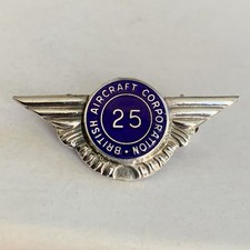 British Aircraft Corporation Silver Badge 25 Year Service Hallmarked Sterling