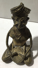 Vintage Brass Indian Collectable Musician Drummer-Good Condition (B2)