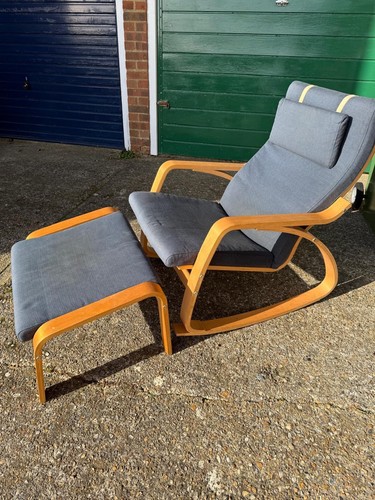 Ikea poang chair and - poang, footstool
