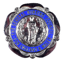 The General Nursing Council For England Wales 1964 Nurses Enamel Brooch Badge