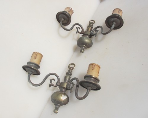 Antique brass wall lights - wall,