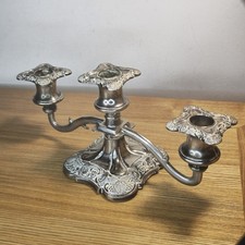 Antique Victorian Silver-Plated Candelabra c.1890 candlestick English Home Decor
