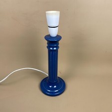 Vintage Ceramic Blue Lamp Column Pillar Bedside Table Light Ashton Dean Round