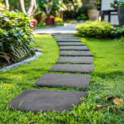 Square stomp stone grey slate - square,