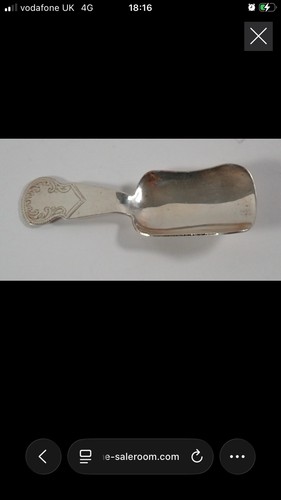 1945 silver caddy spoon - silver, shovel