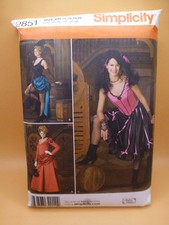 SIMPLICITY 2851 MISSES' SZ 14-20 CHORUS-SALOON GIRL DRESS COSTUME SEWING PATTERN