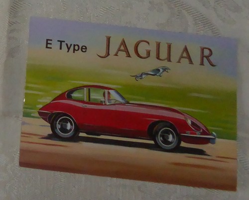 Vintage postcard jaguar e - vintage, –
