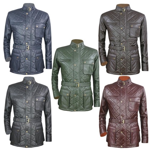 Men quilted panther leather - panther,