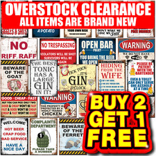 CLEARANCE FUNNY METAL SIGNS
