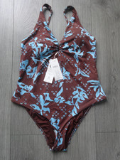 M&S MARKS & SPENCER BROWN MAGIC SHAPING SWIMMING COSTUME SIZE 16 REG