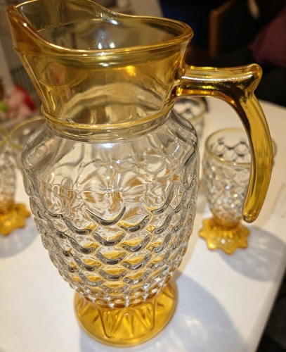 Vintage amber clear - amber, pressed