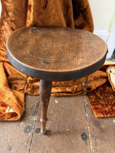 Antique wooden legged stool - 3,