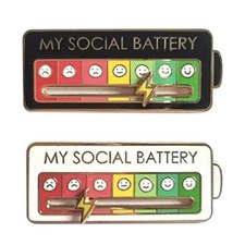 My Social Battery Mood Brooch Pin Interactive Enamel Badge Pins Corsage Badge UK