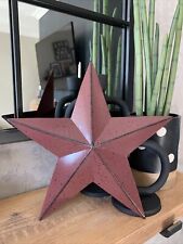 Burgundy metal tin Barn Star 30cm