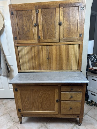 Antique oak hoosier cabinet - antique,