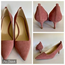 Everlane Italy Editor Pumps Pink Suede Leather Shoes 9.5 Dusty Rose Kitten Heel