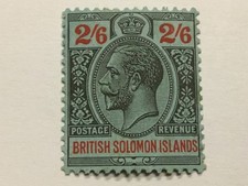 old stamp  BRITISH SOLOMON ISLANDS  2/6d KGV MH