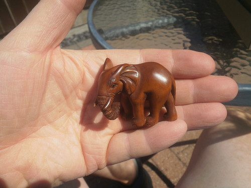 Hand carved wood netsuke - hand,