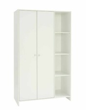 Seville 2 Door Open Shelf Wardrobe White Sleek and Functional Bedroom Storage