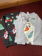 Primark and Avon Boys Christmas Jumper & Long Sleeved Top Age 6-7