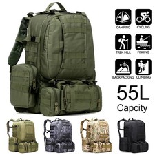 55L 4in1 Military Tactical Backpack Molle US Army Rucksack Outdoor Trekking Bag