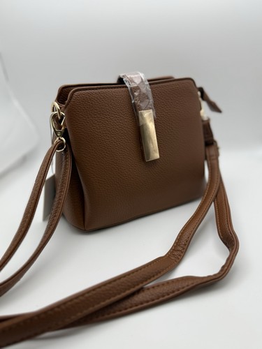 Brown pebbled faux leather - brown,