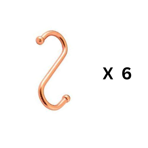 Copper ball end hooks 75mm - copper, s