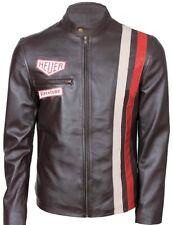 Steve McQueen Brown Cowhide Motorbike Leather Biker Motorcycle Jacket