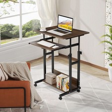 Mobile Over Bed Table Overbed Height Adjustable Keyboard Tray Stand Laptop Desk