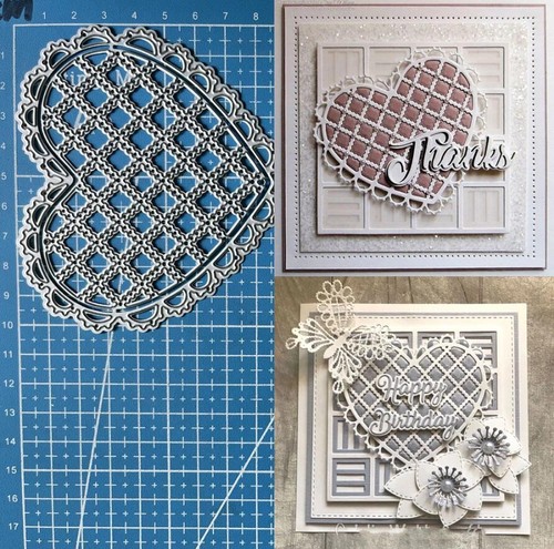 Lace heart frame metal - heart,