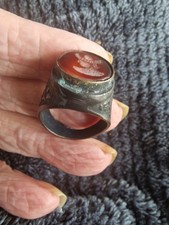 Ancient Roman bronze ring with