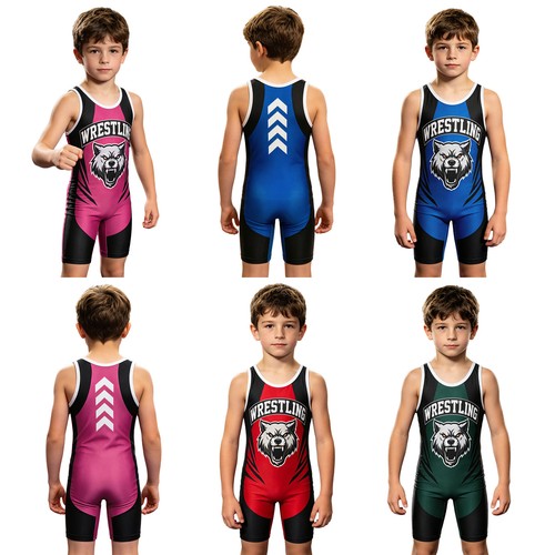 Kids boys wrestling singlet - kids,