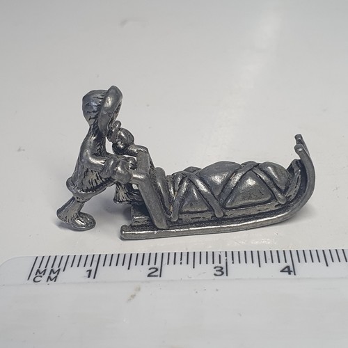 Miniature dog sled pewter - miniature,