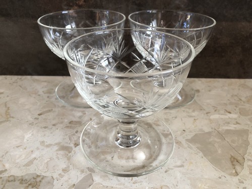 Vintage cut glass - glass, cream