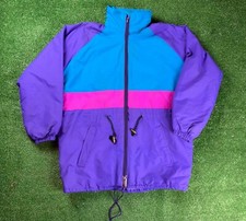 Vintage 90's Colour Block Retro Full Zip Lined Windbreaker Jacket, Size Small