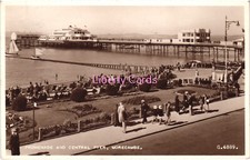 Promenade and Central Pier Morecambe Lancs Valentines RPPC Postcard 