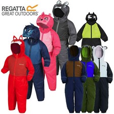 Regatta Mudplay Kids Padded Fleece Lined All In One Waterproof Rain Suit RRP £60