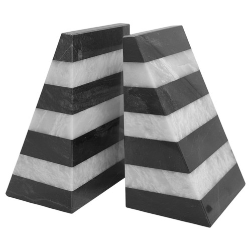 Pair marble bookends nero - pair,