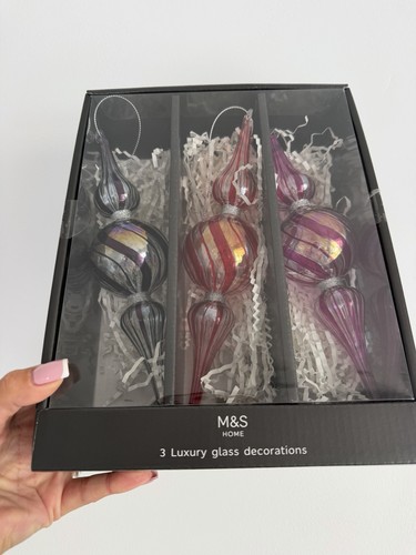 Large glass handmade bauble - x3,