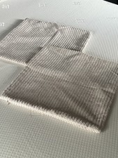 Set 2 Cream Wide Cord Cushion Covers 16 Square 45 CM Zip Fasting Cushion Covers