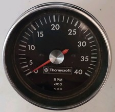 NOS - Vintage VDO Thornycroft 80mm 4K Rev Counter & Bracket - Boat