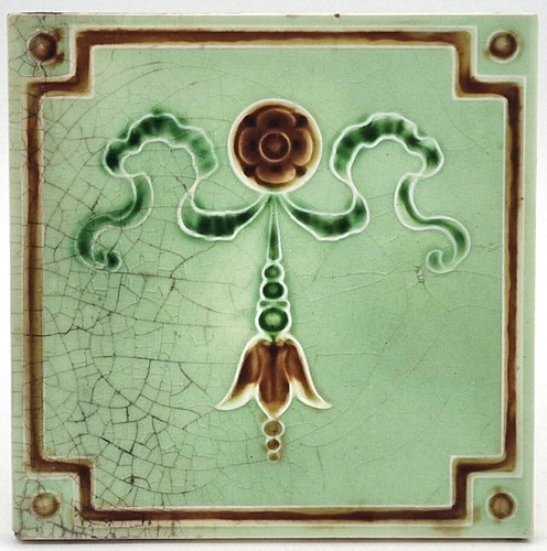 Antique fireplace tile - fireplace,