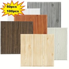 3D Wood Effect Tile Brick Wall