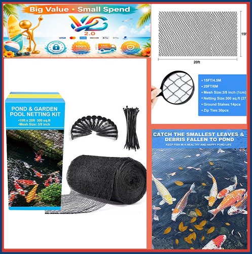 Pond netting 15x20ft heavy - netting,